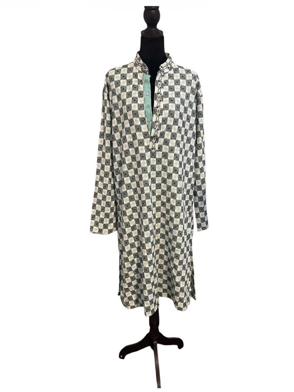 Embroidered Indo-Western Kurta Tunic XL Relaxed Resortwear Pockets